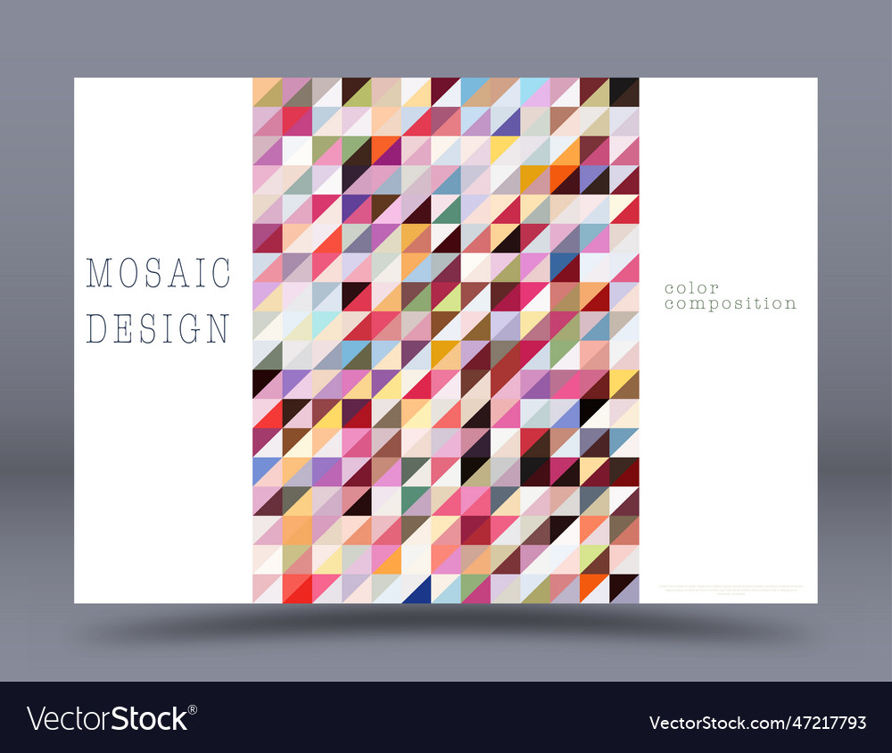 Mosaic of multicolored triangles layout