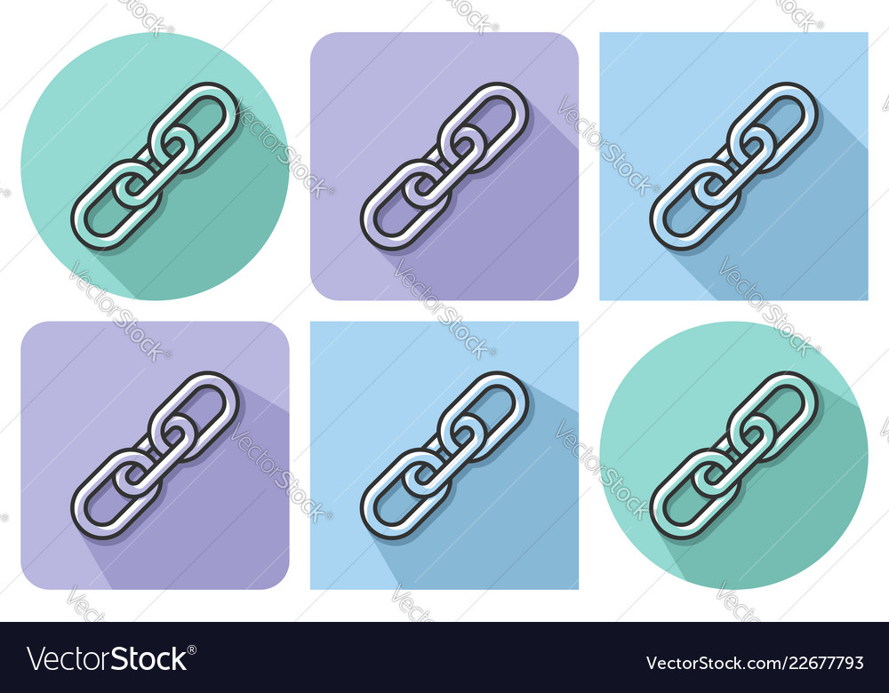 Outlined icon of chain with parallel vector image Outlined icon of chain with parallel