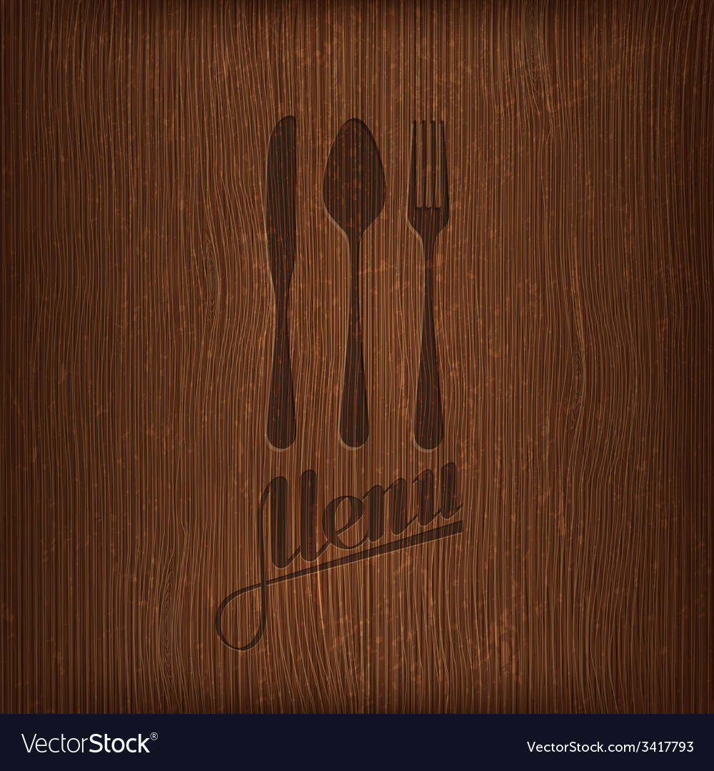 Restaurant menu design on wood background Vector Image