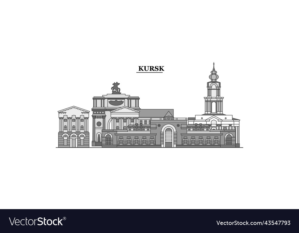 Russia kursk city skyline isolated