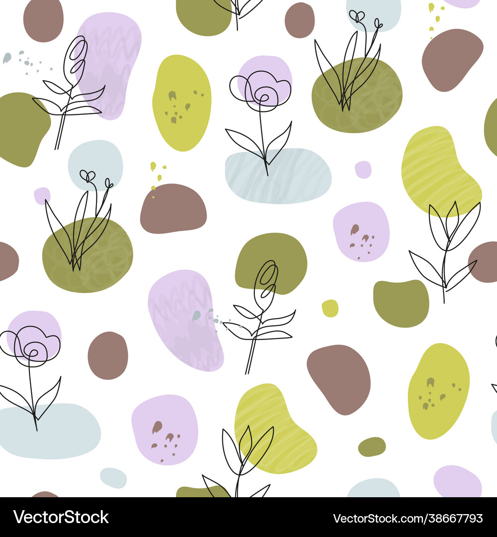 Seamless pattern with abstract spots dots one Vector Image