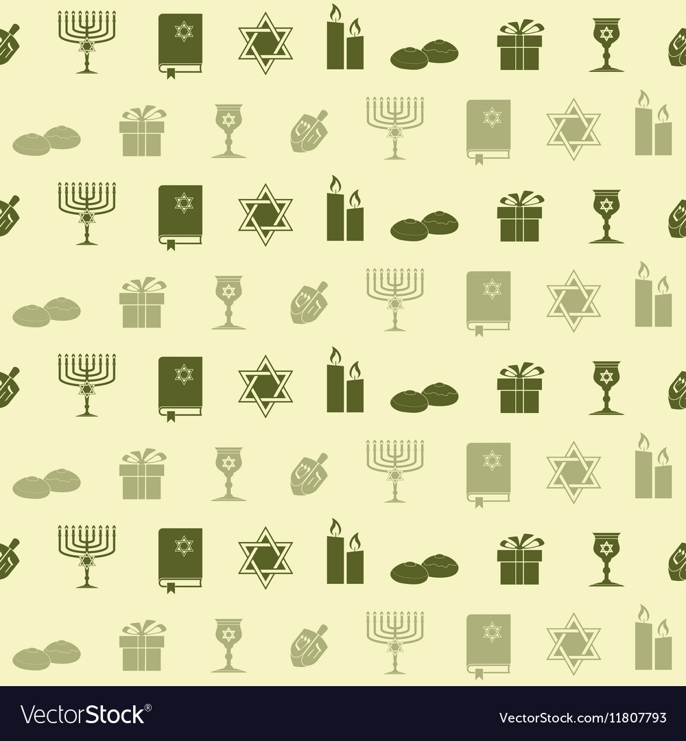 Seamless pattern with hanukkah symbol icons