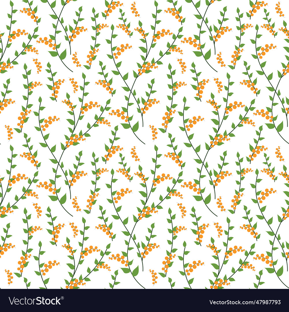 Summer flowers and leaves pattern seamless