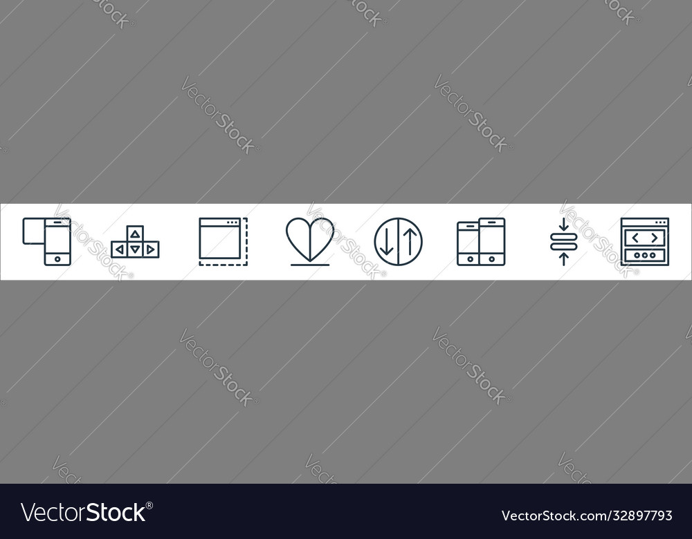User interface line icons linear set quality vector image User interface line icons linear set quality