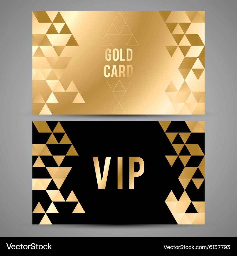 VIP cards Black and golden design Triangle Vector Image