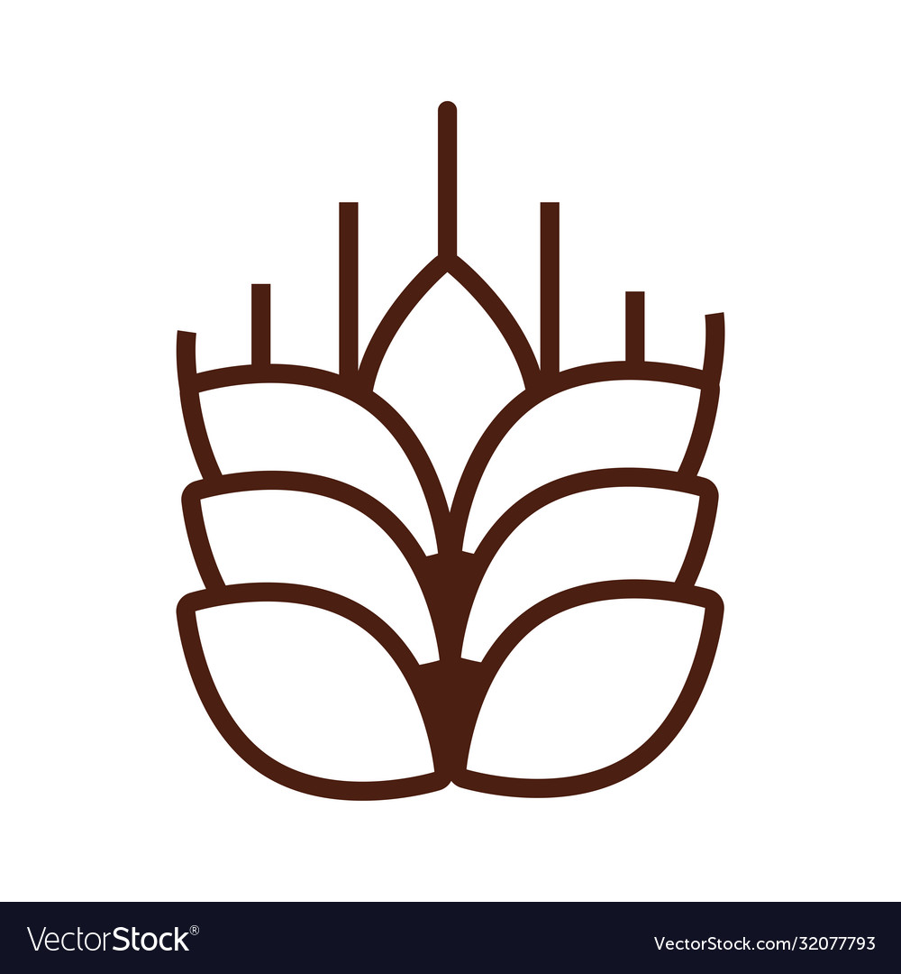 Wheat spike line style icon