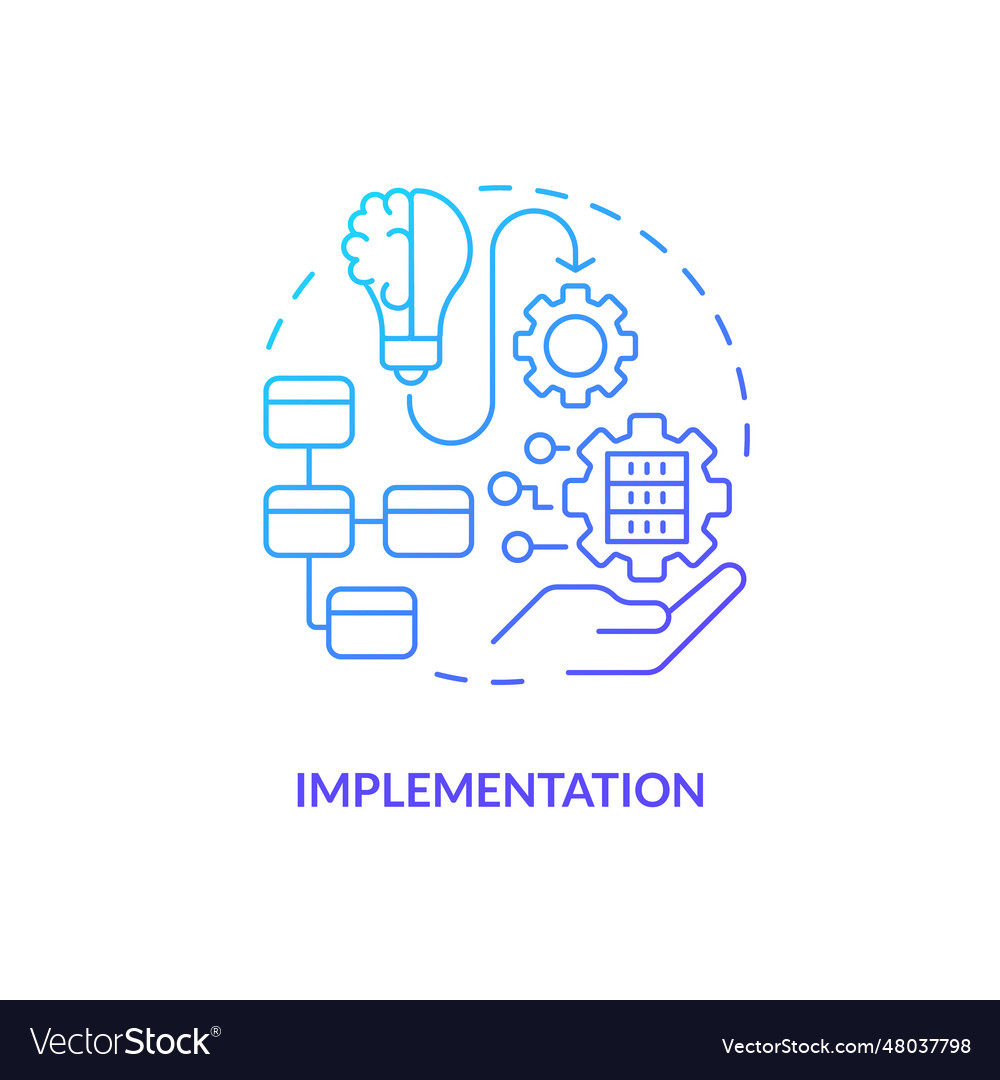 2d gradient implementation linear icon concept Vector Image