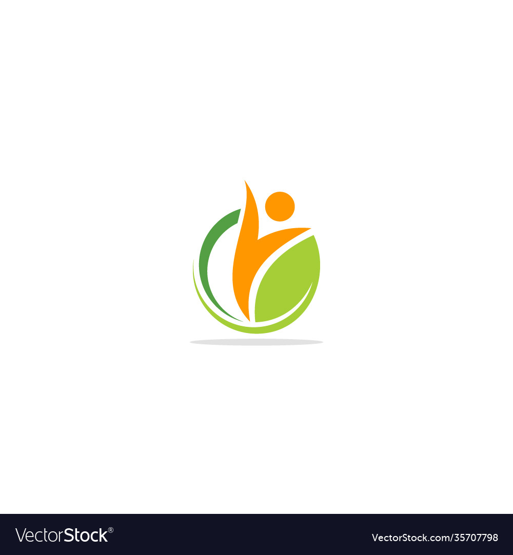 Active people green leaf eco logo