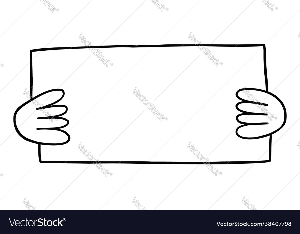 Cartoon holding blank sign