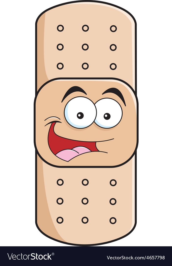 Cartoon smiling bandage