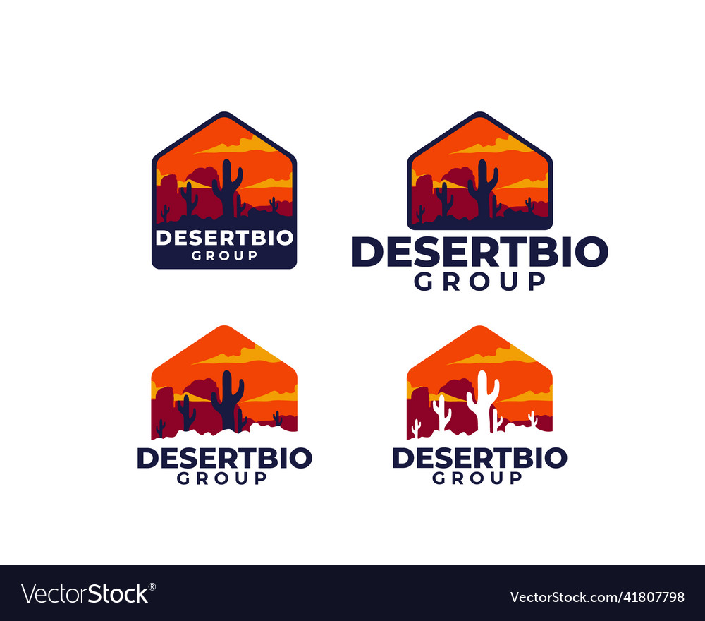 Desert biome house logo sets