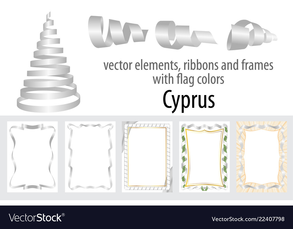 Elements ribbons and frames with flag colors