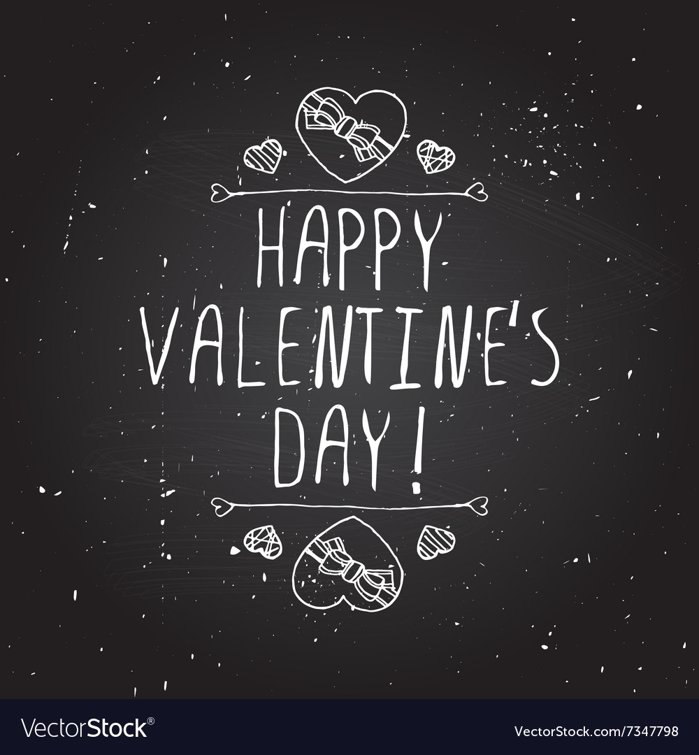 Handdrawn badge for saint valentines day Vector Image