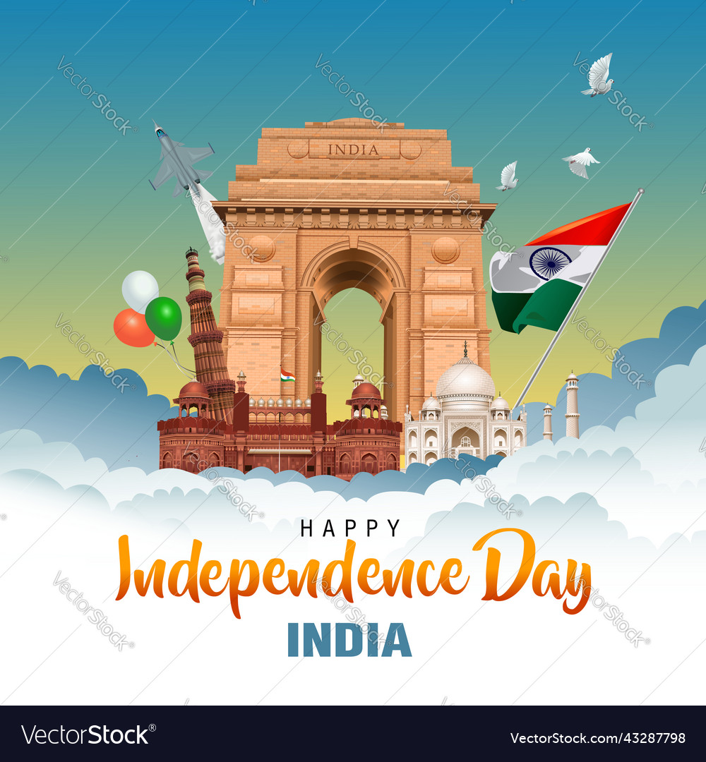 Happy independence day india greetings design