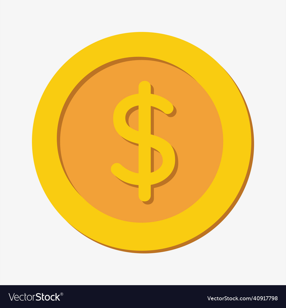 Icon of a dollar coin with rounded corners Vector Image