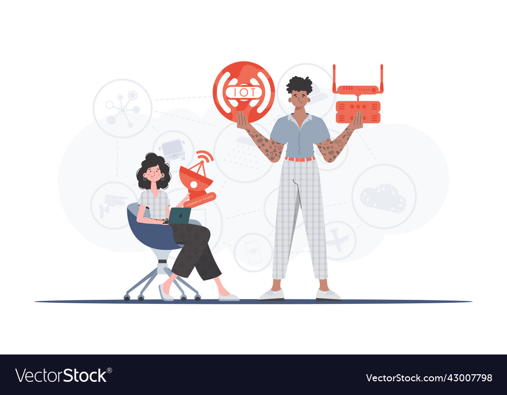 Internet of things and automation concept Vector Image Internet of things and automation concept