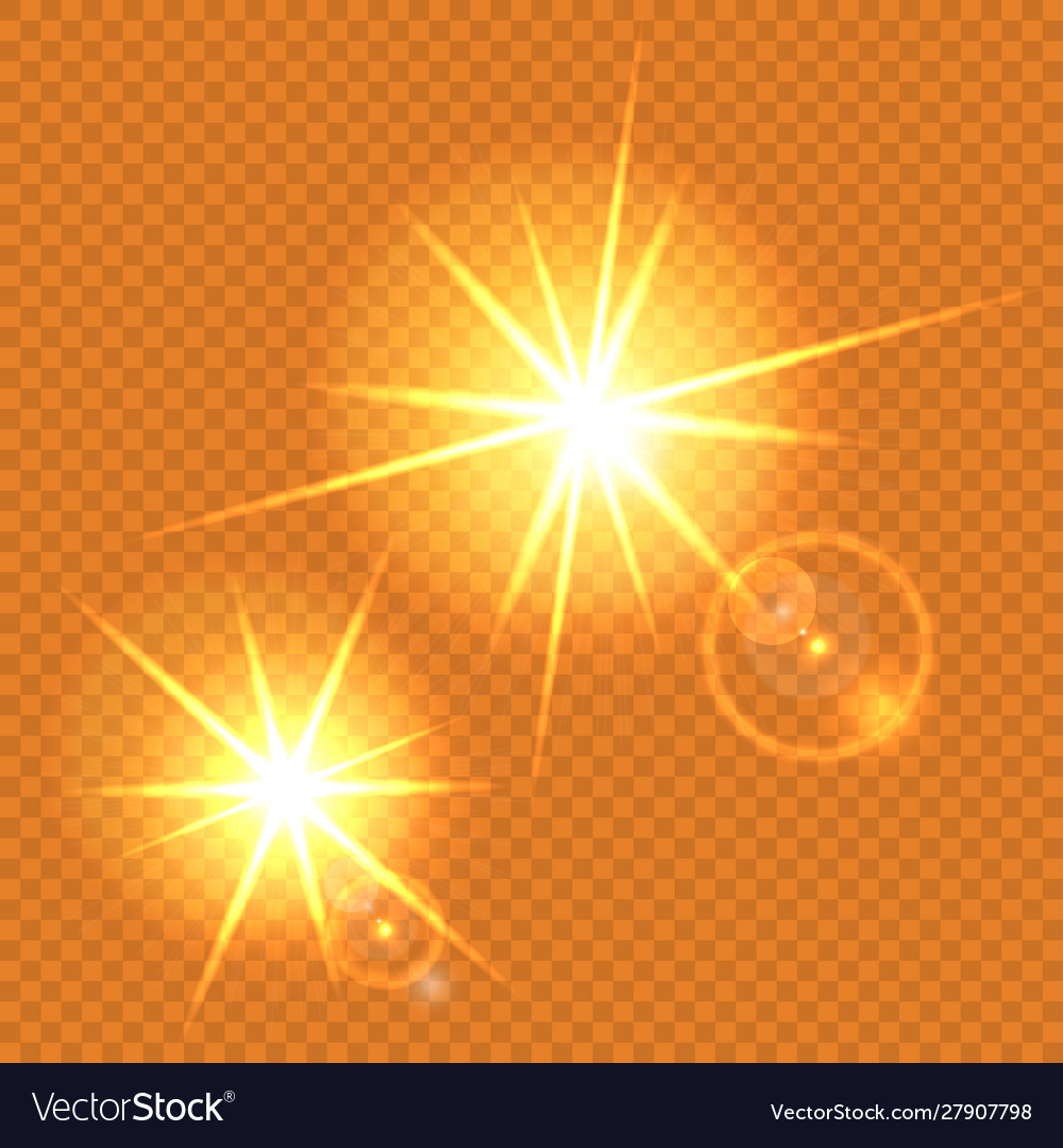 Light sparkle isolated effect with rays