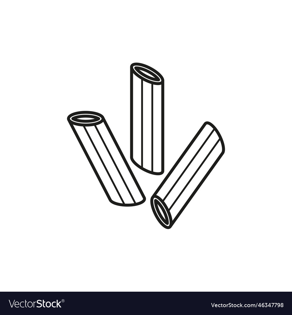 Macaroni icon linear image simple flat Vector Image Macaroni icon linear image simple flat