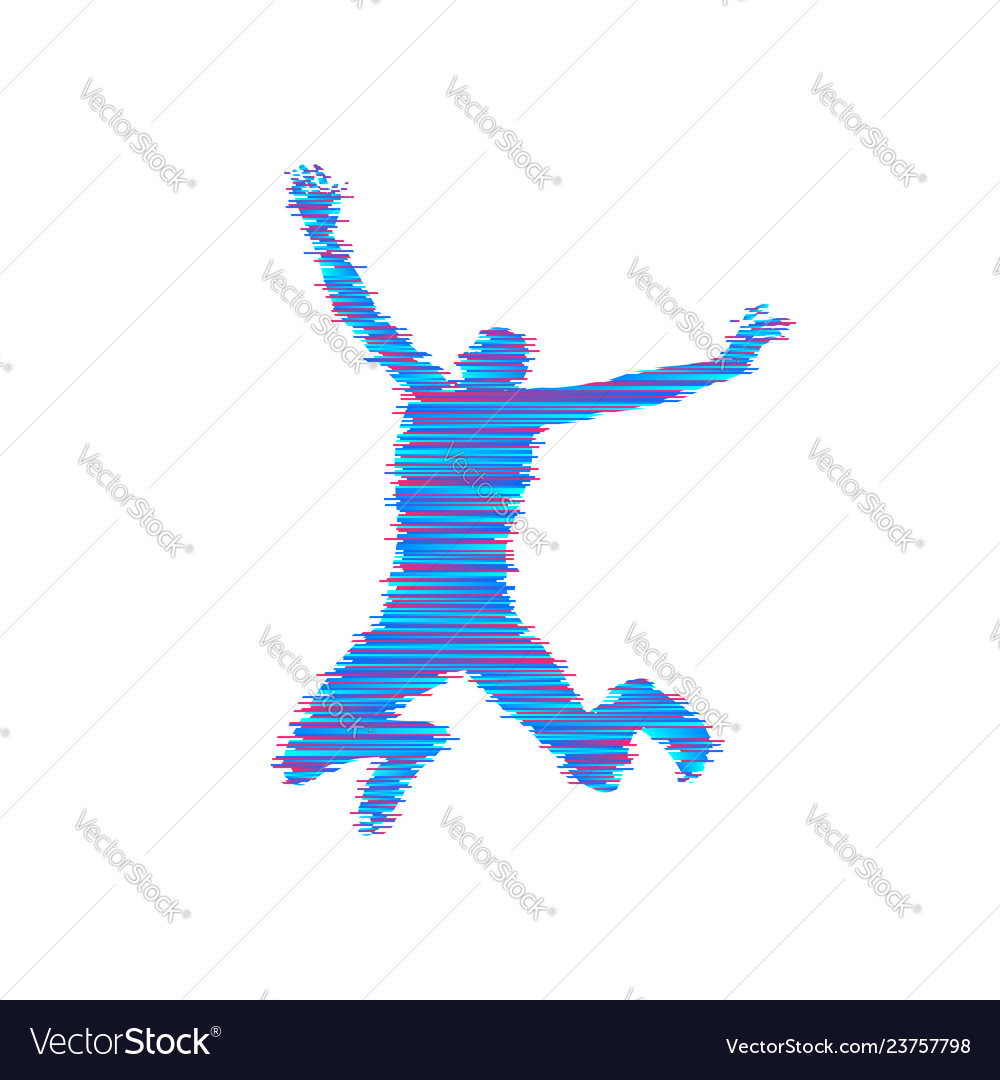 Man falling down jumping 3d model of