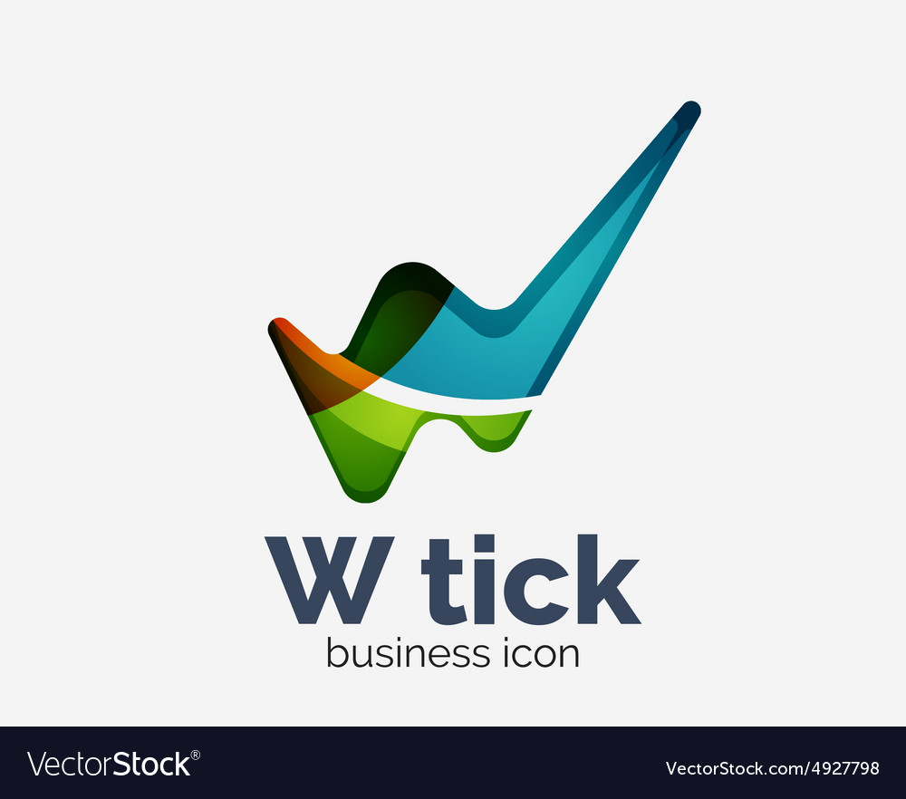 Modern tick abstract wave logo design