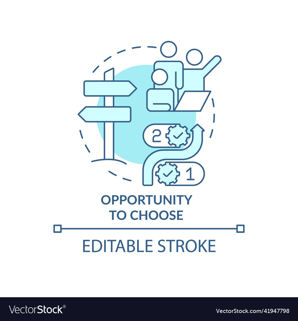 Opportunity to choose turquoise concept icon vector image Opportunity to choose turquoise concept icon