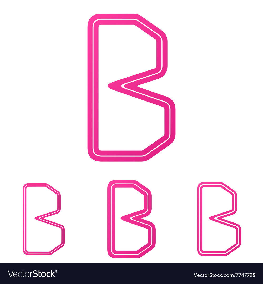 Pink b letter logo design set