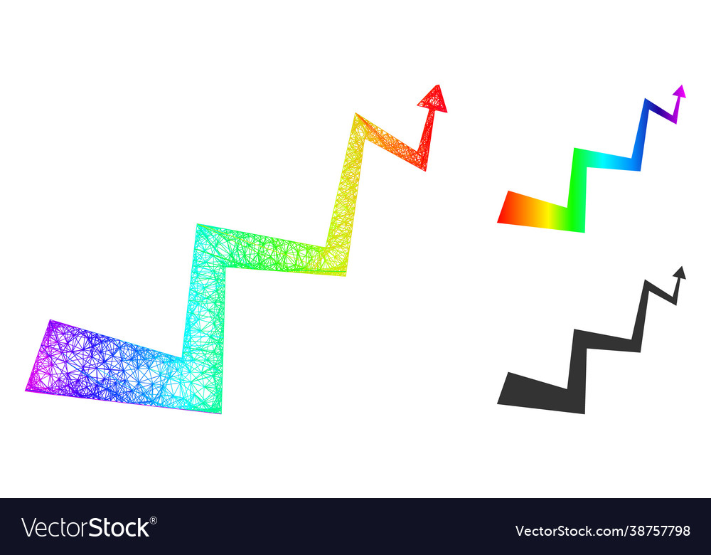 Rainbow net gradient curve arrow icon vector image Rainbow net gradient curve arrow icon