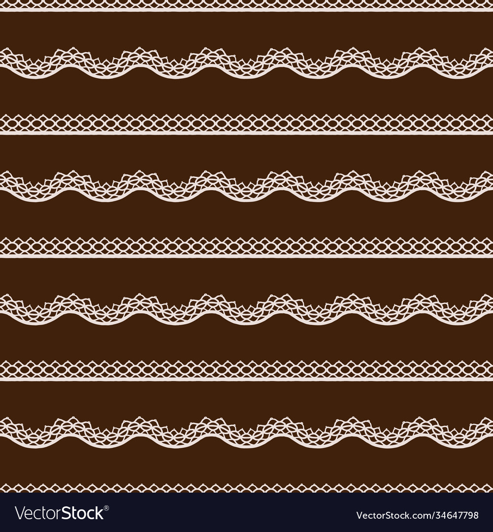 Seamless pattern with knitted wavy braid on brown