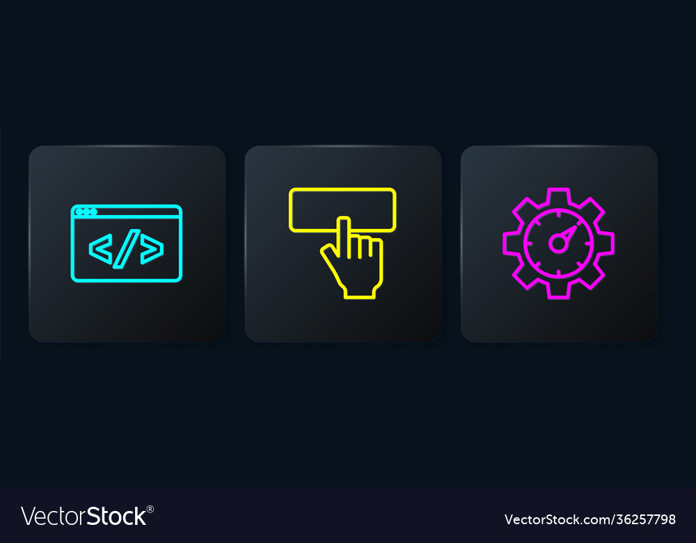 Set line front end development website statistic vector image Set line front end development website statistic