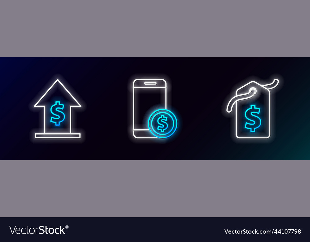 Set line price tag with dollar financial growth