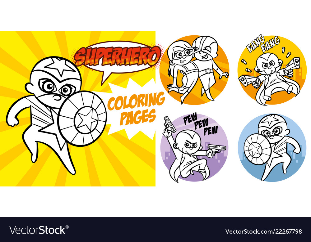 Superhero coloring book comic character