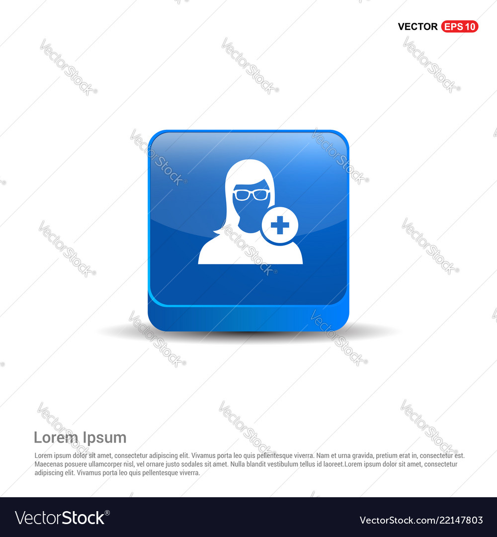 Add user icon - 3d blue button