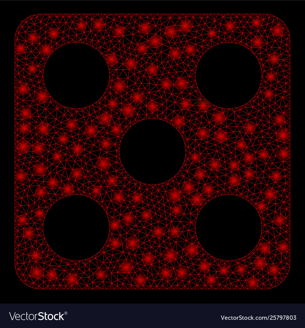 Bright mesh network dice with flash spots Vector Image Bright mesh network dice with flash spots