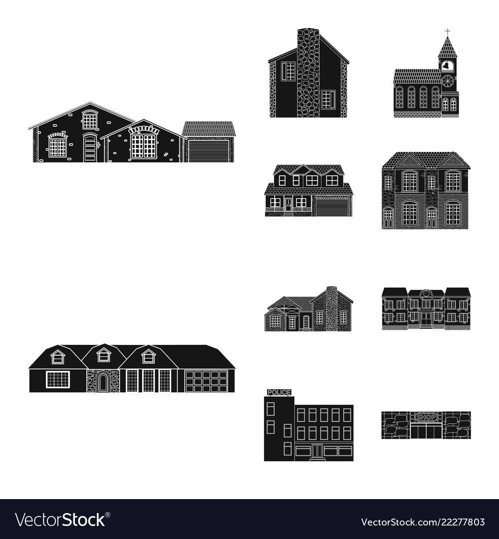 Building and front sign vector image Building and front sign