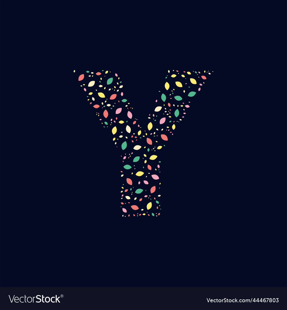 Color abstract letter y nature leaves vector image Color abstract letter y nature leaves