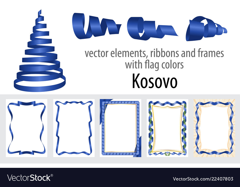 Elements ribbons and frames with flag colors