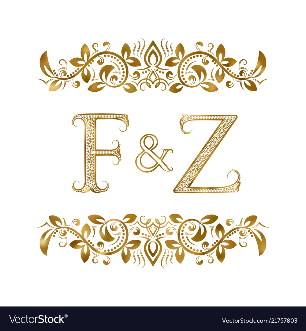 F and z vintage initials logo symbol Royalty Free Vector