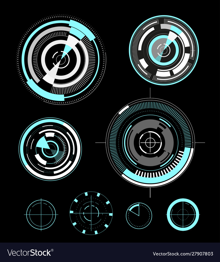 Futuristic user interface design elements target