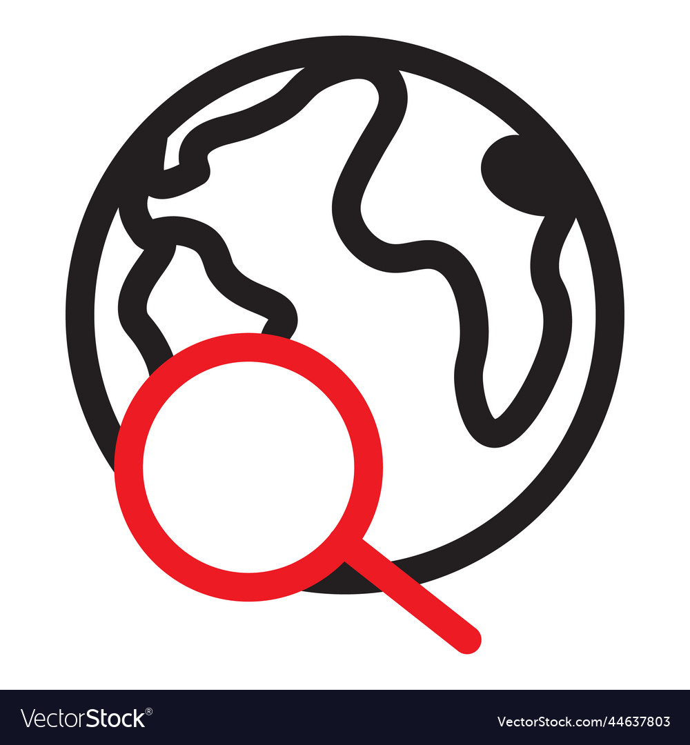 Global search icon research world