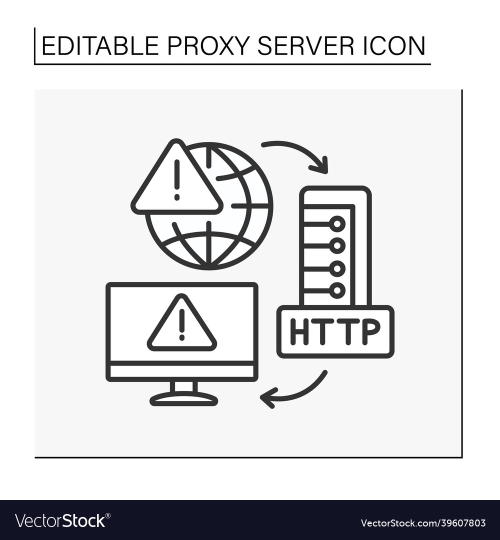 Http protocol line icon vector image Http protocol line icon