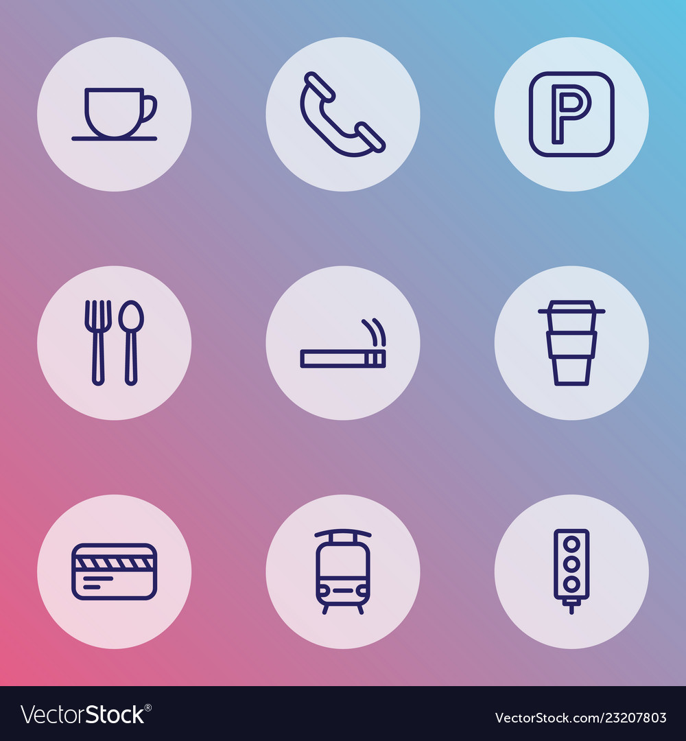 Information icons line style set with traffic