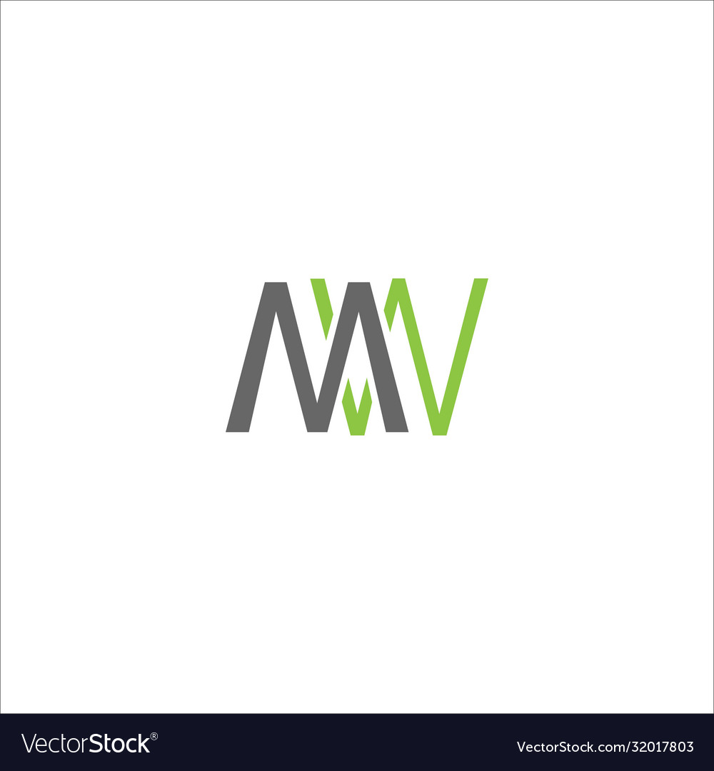 Initial letter mw or wm logo design template