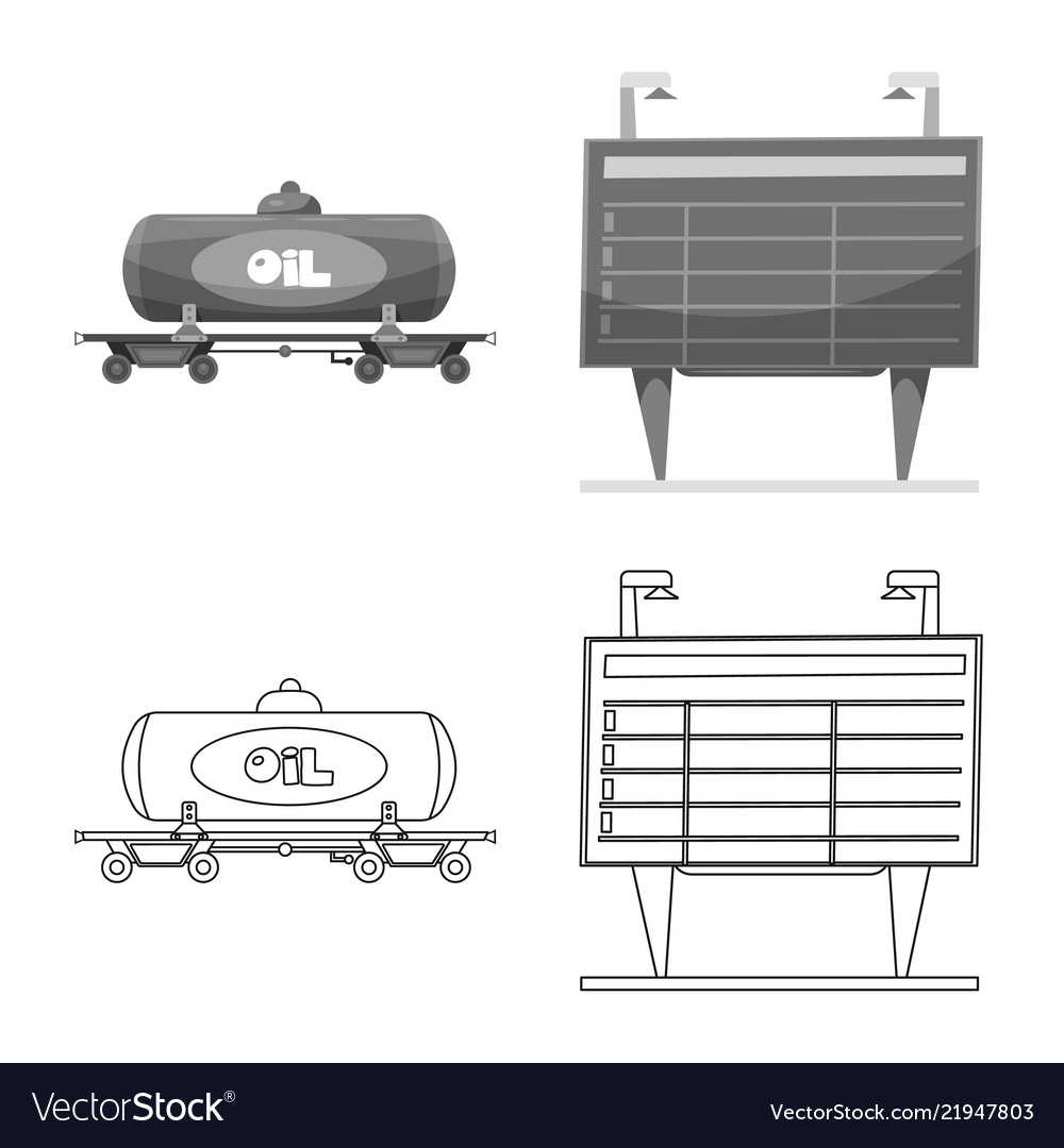 Isolated Object Of Train And Station Logo Vector Image