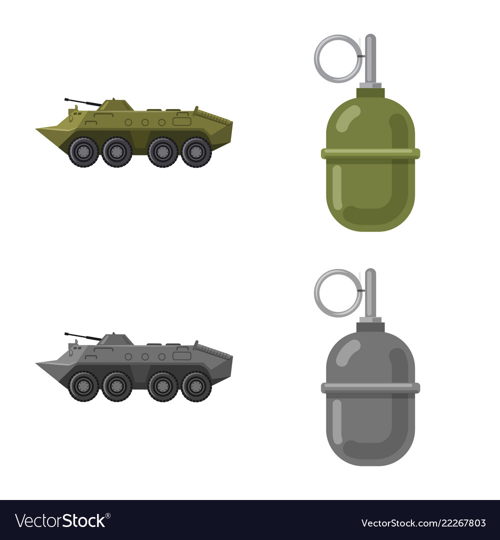 Isolated object of weapon and gun icon collection