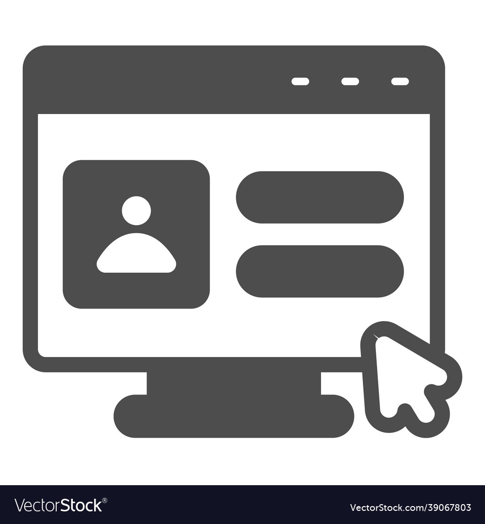 Monitor user authorization window cursor pointer vector image Monitor user authorization window cursor pointer