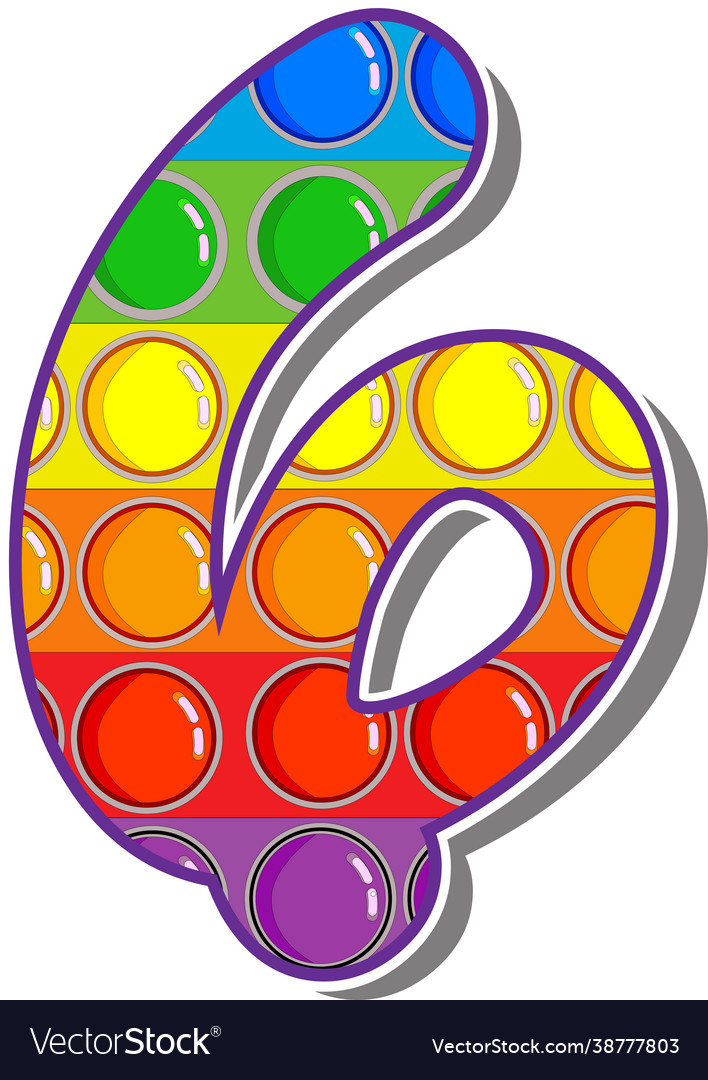 Nummer 6 Nummern sind rosig in Form vector image Nummer 6 Nummern sind rosig in Form