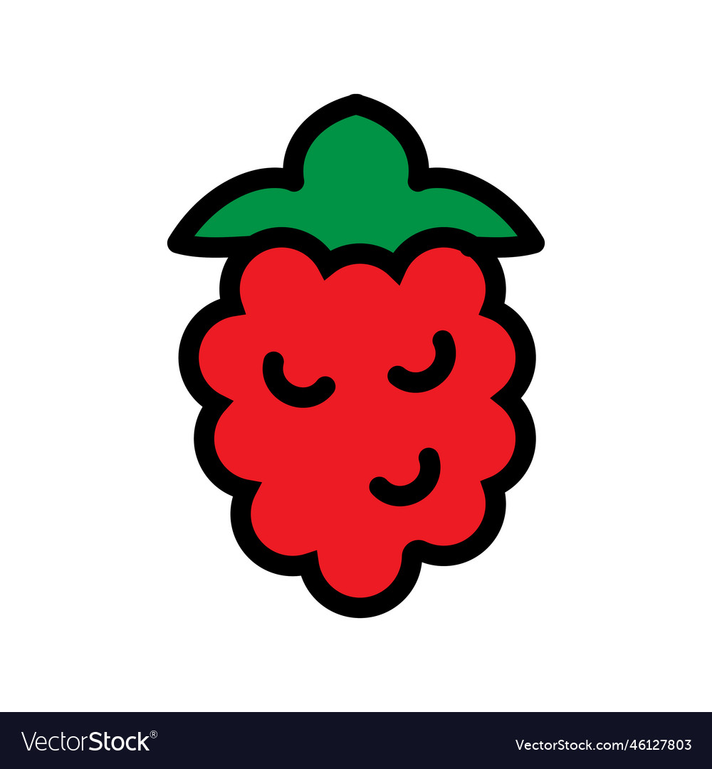 Raspberry line icon isolated on white background