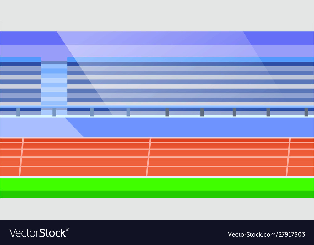 Running track stadium in flat background