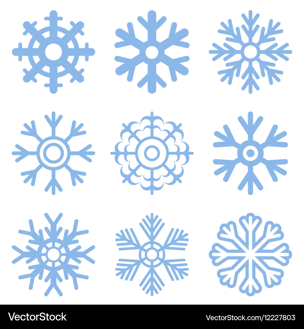 Snowflake set Royalty Free Vector Image - VectorStock