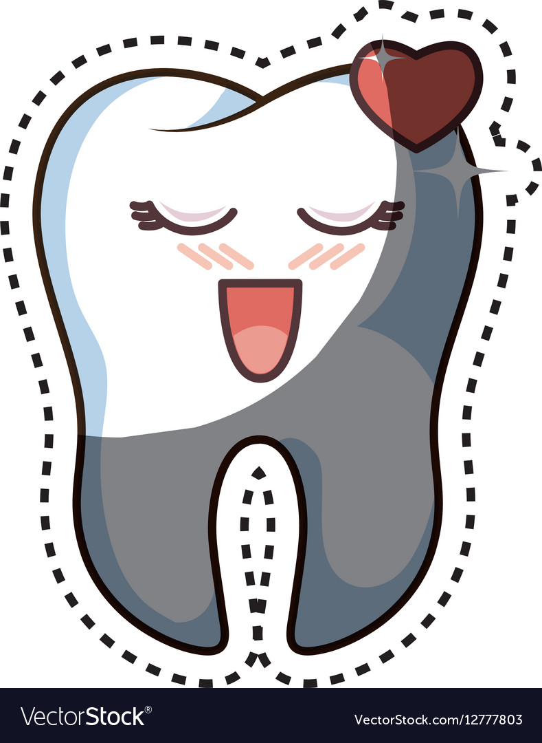 Teeth funny character kawaii style